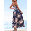 imageCUPSHE Womens Maxi Dress Ditsy Floral Smocked Summer Sundress Sleeveless Ruffled Spaghetti Straps Long Beach Formal DressMidnight Blue