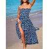 imageCUPSHE Womens Maxi Dress Ditsy Floral Smocked Summer Sundress Sleeveless Ruffled Spaghetti Straps Long Beach Formal DressNavy Dots