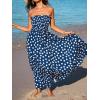 imageCUPSHE Womens Maxi Dress Ditsy Floral Smocked Summer Sundress Sleeveless Ruffled Spaghetti Straps Long Beach Formal DressNavy Dots