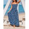 imageCUPSHE Womens Maxi Dress Ditsy Floral Smocked Summer Sundress Sleeveless Ruffled Spaghetti Straps Long Beach Formal DressNavy Dots
