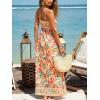imageCUPSHE Womens Maxi Dress Ditsy Floral Smocked Summer Sundress Sleeveless Ruffled Spaghetti Straps Long Beach Formal DressOrange Floral