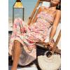 imageCUPSHE Womens Maxi Dress Ditsy Floral Smocked Summer Sundress Sleeveless Ruffled Spaghetti Straps Long Beach Formal DressPink Printed