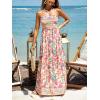 imageCUPSHE Womens Maxi Dress Ditsy Floral Smocked Summer Sundress Sleeveless Ruffled Spaghetti Straps Long Beach Formal DressPink Printed