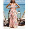 imageCUPSHE Womens Maxi Dress Ditsy Floral Smocked Summer Sundress Sleeveless Ruffled Spaghetti Straps Long Beach Formal DressPink Printed