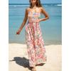 imageCUPSHE Womens Maxi Dress Ditsy Floral Smocked Summer Sundress Sleeveless Ruffled Spaghetti Straps Long Beach Formal DressPink Printed