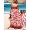 imageCUPSHE Womens Maxi Dress Ditsy Floral Smocked Summer Sundress Sleeveless Ruffled Spaghetti Straps Long Beach Formal DressRed Tropical