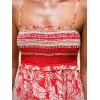 imageCUPSHE Womens Maxi Dress Ditsy Floral Smocked Summer Sundress Sleeveless Ruffled Spaghetti Straps Long Beach Formal DressRed Tropical