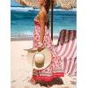 imageCUPSHE Womens Maxi Dress Ditsy Floral Smocked Summer Sundress Sleeveless Ruffled Spaghetti Straps Long Beach Formal DressRed Tropical