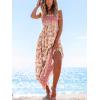 imageCUPSHE Womens Maxi Dress Ditsy Floral Smocked Summer Sundress Sleeveless Ruffled Spaghetti Straps Long Beach Formal DressYellow Floral