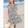 imageCUPSHE Womens Summer Dresses 2025 V Neck Short Sleeve Flowy Aline Beach Vacation Dress with PocketsBlack