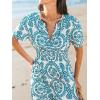 imageCUPSHE Womens Summer Dresses 2025 V Neck Short Sleeve Flowy Aline Beach Vacation Dress with PocketsGreen