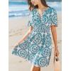 imageCUPSHE Womens Summer Dresses 2025 V Neck Short Sleeve Flowy Aline Beach Vacation Dress with PocketsGreen
