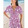 imageCUPSHE Womens Summer Dresses 2025 V Neck Short Sleeve Flowy Aline Beach Vacation Dress with PocketsPink