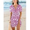 imageCUPSHE Womens Summer Dresses 2025 V Neck Short Sleeve Flowy Aline Beach Vacation Dress with PocketsPink