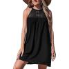 imageCUPSHE Women Swimsuit Cover Ups Halter Sleeveless Hollow Out Casual Loose Beach Coverup DressBlack