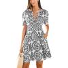 imageCUPSHE Womens Summer Dresses 2025 V Neck Short Sleeve Flowy Aline Beach Vacation Dress with PocketsBlack