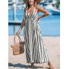 imageCUPSHE Women Halter Backless Summer Dresses Spaghetti Strap Side Slit Casual Beach Sundress Holiday Vacation Maxi DressBlack Geometric