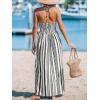 imageCUPSHE Women Halter Backless Summer Dresses Spaghetti Strap Side Slit Casual Beach Sundress Holiday Vacation Maxi DressBlack Geometric