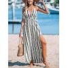 imageCUPSHE Women Halter Backless Summer Dresses Spaghetti Strap Side Slit Casual Beach Sundress Holiday Vacation Maxi DressBlack Geometric
