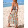 imageCUPSHE Women Halter Backless Summer Dresses Spaghetti Strap Side Slit Casual Beach Sundress Holiday Vacation Maxi DressBlue Red