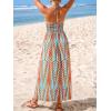 imageCUPSHE Women Halter Backless Summer Dresses Spaghetti Strap Side Slit Casual Beach Sundress Holiday Vacation Maxi DressBlue Red