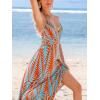 imageCUPSHE Women Halter Backless Summer Dresses Spaghetti Strap Side Slit Casual Beach Sundress Holiday Vacation Maxi DressBlue Red