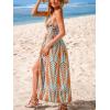 imageCUPSHE Women Halter Backless Summer Dresses Spaghetti Strap Side Slit Casual Beach Sundress Holiday Vacation Maxi DressBlue Red