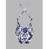 imageCUPSHE Women Swimsuit One Piece Bathing Suit Deep V Neck Crisscross Back Adjustable StrapNavy Floral