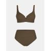 imageCUPSHE Womens Bikini Sets High Waisted Swimsuit Underwire Adjustable Straps Twisted Hook Full Coverage BottomChocolate Brown