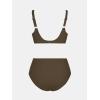 imageCUPSHE Womens Bikini Sets High Waisted Swimsuit Underwire Adjustable Straps Twisted Hook Full Coverage BottomChocolate Brown