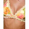 imageCUPSHE Womens Bikini Sets Two Piece Swimsuit V Neck Halter Back Self Tie Eyelet Trim Mid RiseBeigePink Floral