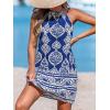 imageCUPSHE Womens Boho Mini Dress Halter Sleeveless Paisley Self Tie Back Summer Casual Beach DressBlue