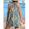 imageCUPSHE Womens Boho Mini Dress Halter Sleeveless Paisley Self Tie Back Summer Casual Beach DressBlue Paisley