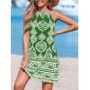 imageCUPSHE Womens Boho Mini Dress Halter Sleeveless Paisley Self Tie Back Summer Casual Beach DressGreen Paisley