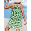 imageCUPSHE Womens Boho Mini Dress Halter Sleeveless Paisley Self Tie Back Summer Casual Beach DressGreen Paisley