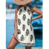 imageCUPSHE Womens Boho Mini Dress Halter Sleeveless Paisley Self Tie Back Summer Casual Beach DressWhite Paisley
