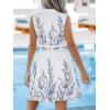 imageCUPSHE Womens Mini Dresses V Neck Summer Beach Floral Sleeveless Formal Short Dress Flowy Casual Wedding Guest DressWhite