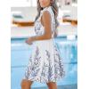 imageCUPSHE Womens Mini Dresses V Neck Summer Beach Floral Sleeveless Formal Short Dress Flowy Casual Wedding Guest DressWhite