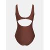 imageCUPSHE Womens One Piece Swimsuit Square Neck Bathing Suit Wide Straps Back Hook Cutout Ruched SwimwearChocolate Brown