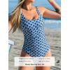 imageCUPSHE Womens One Piece Swimsuit Square Neck Bathing Suit Wide Straps Back Hook Cutout Ruched SwimwearNavy BlueGeo