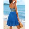 imageCUPSHE Womens Summer Dresses Sleeveless Paisley Beach Ruffled Spaghetti Straps Casual Vacation Mini Cover Up DressBlue
