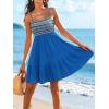 imageCUPSHE Womens Summer Dresses Sleeveless Paisley Beach Ruffled Spaghetti Straps Casual Vacation Mini Cover Up DressBlue