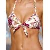 imageCUPSHE Womens Two Piece Bikini Set Floral Print Knot Bunny TieBeigeMagenta Floral