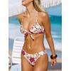 imageCUPSHE Womens Two Piece Bikini Set Floral Print Knot Bunny TieBeigeMagenta Floral