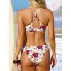imageCUPSHE Womens Two Piece Bikini Set Floral Print Knot Bunny TieBeigeMagenta Floral