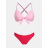 imageCUPSHE Womens Two Piece Bikini Set Floral Print Knot Bunny TiePinkRed