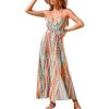 imageCUPSHE Women Halter Backless Summer Dresses Spaghetti Strap Side Slit Casual Beach Sundress Holiday Vacation Maxi DressBlue Red