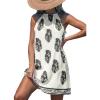 imageCUPSHE Womens Boho Mini Dress Halter Sleeveless Paisley Self Tie Back Summer Casual Beach DressWhite Paisley