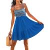 imageCUPSHE Womens Summer Dresses Sleeveless Paisley Beach Ruffled Spaghetti Straps Casual Vacation Mini Cover Up DressBlue