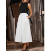 imageCUPSHE Casual Dress for Women 2025 Round Neck Sleeveless Tank Block Skirt Pockets Maxi Formal DressWhite